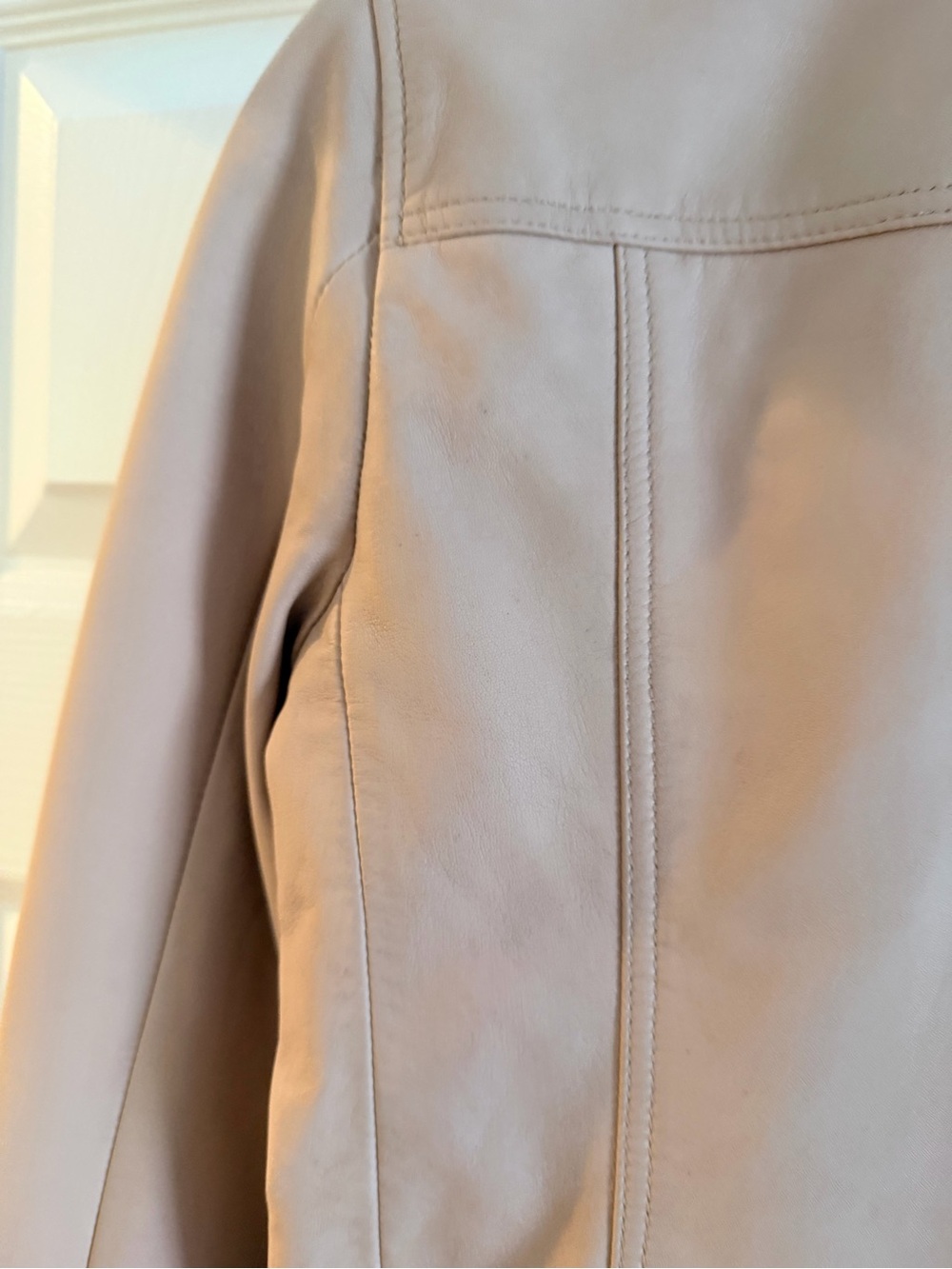 ALL SAINTS DALBY SLIM FIT LEATHER BIKER JACKET in color MISTY PINK size 2 - Picture 11 of 12